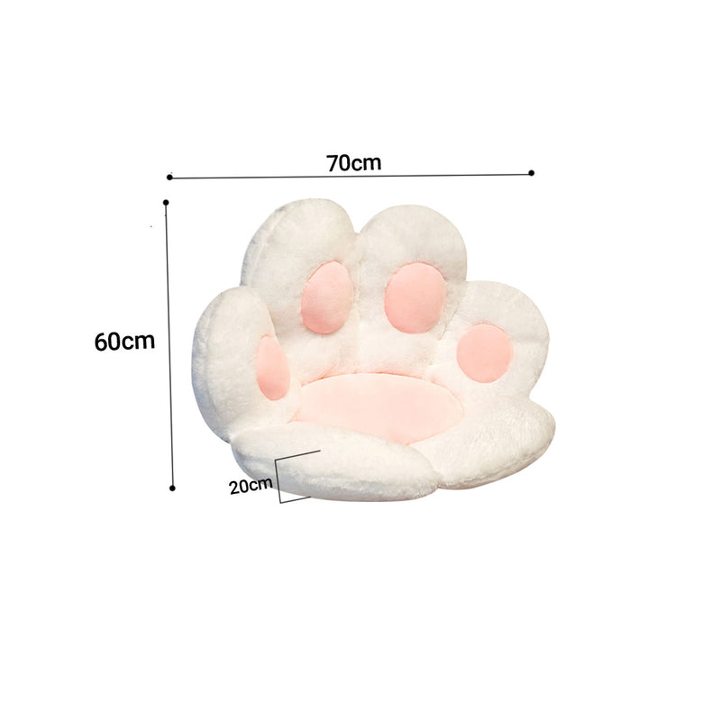 2X 70cm White Paw Shape Cushion Warm Lazy Sofa Decorative Pillow Backseat Plush Mat Home Decor