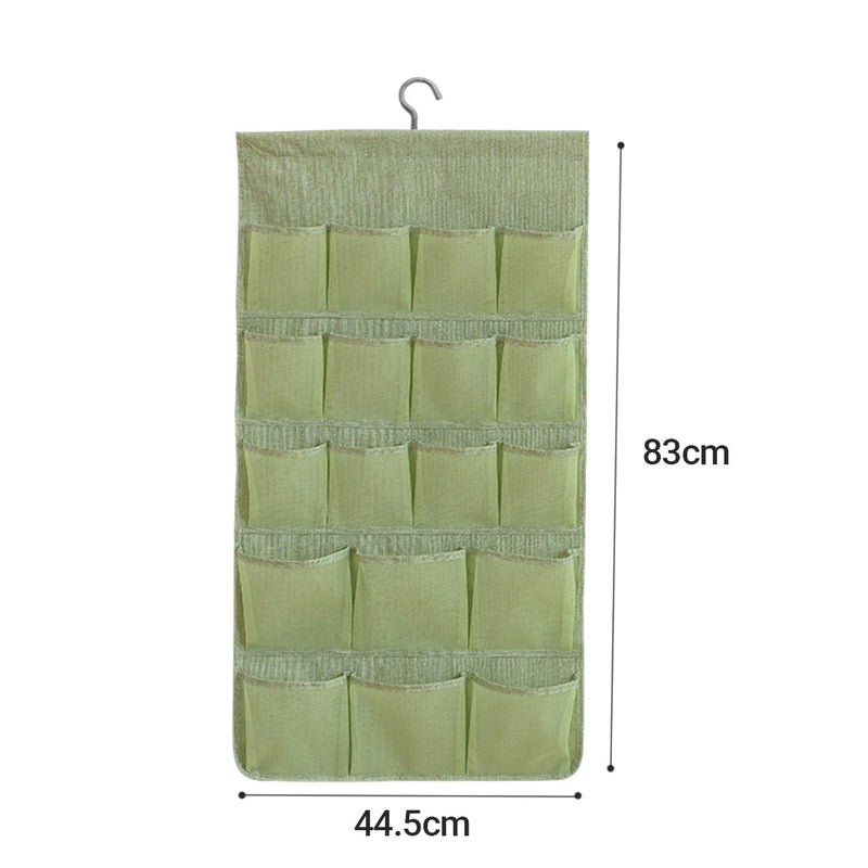 Green Double Sided Hanging Storage Bag Underwear Bra Socks Mesh Pocket Hanger Home Organiser