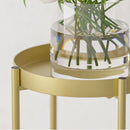 2X 2 Layer 80cm Gold Metal Plant Stand Flower Pot Holder Corner Shelving Rack Indoor Display