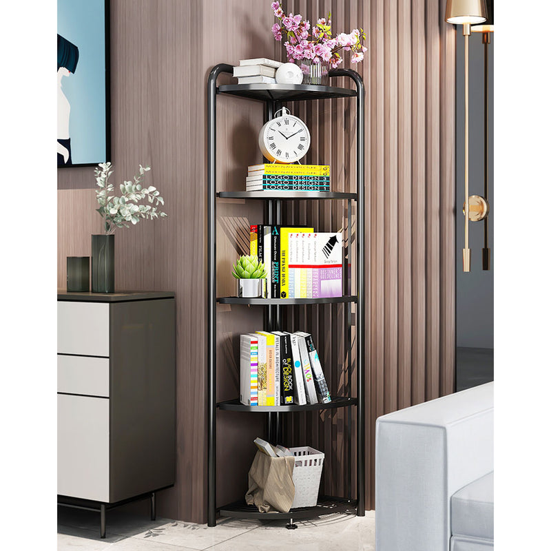 2X 5 Tier Steel Triangular  Corner Stand Multi-Functional Shelves Portable Storage Organizer