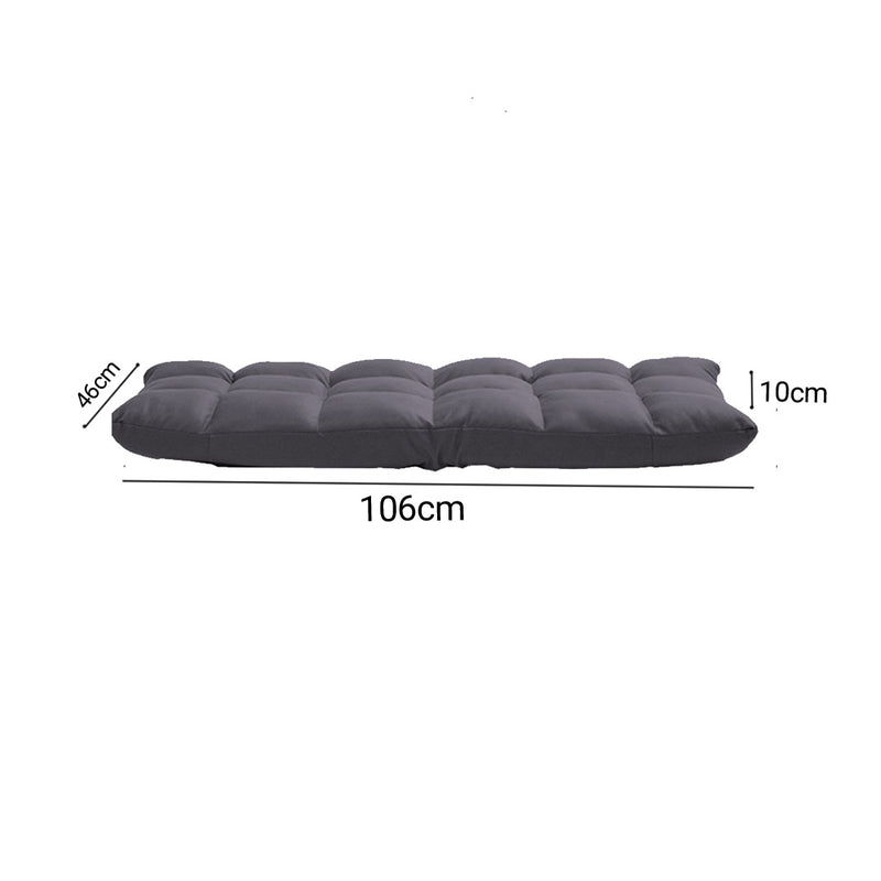 2X Grey Lounge Floor Recliner Adjustable Gaming Sofa Bed Foldable Indoor Outdoor Backrest Seat Home Office Decor