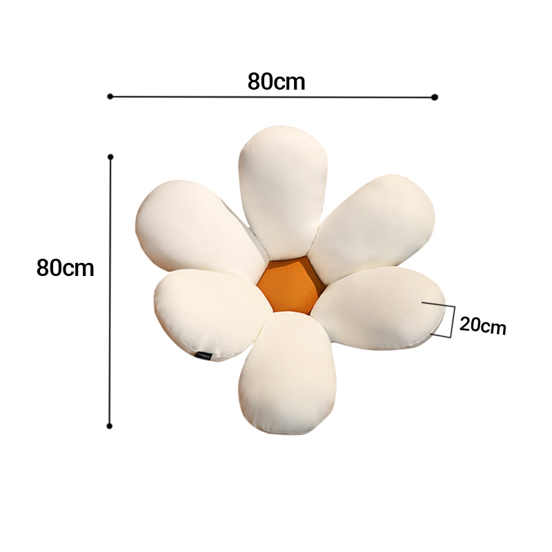 White Daisy Flower Shape Cushion Soft Leaning Bedside Pad Floor Plush Pillow Home Decor