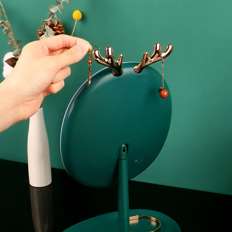 Green Antler LED Light Makeup Mirror Tabletop Vanity Home Decor