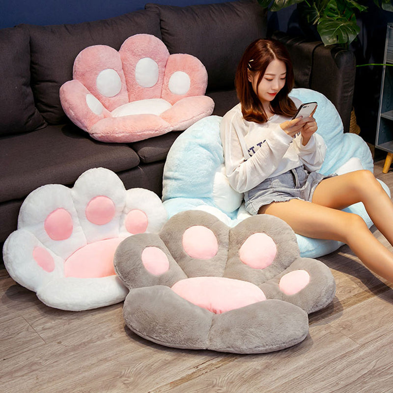70cm White Paw Shape Cushion Warm Lazy Sofa Decorative Pillow Backseat Plush Mat Home Decor