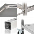 2 Tier 85x45x90cm Stainless Steel Kitchen Dining Food Cart Trolley Utility Medium