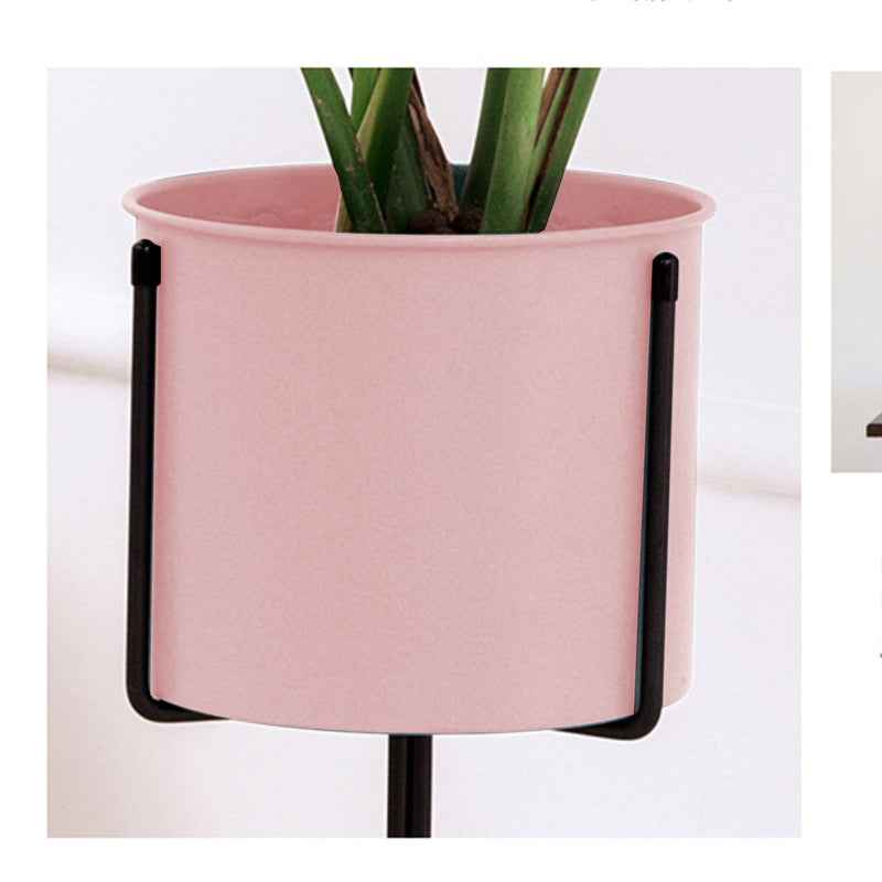 80cm Tripod Flower Pot Plant Stand with Pink Flowerpot Holder Rack Indoor Display