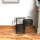 2 Tier Steel Round Rotating Kitchen Cart Multi-Functional Shelves Portable Storage Organizer with Wheels