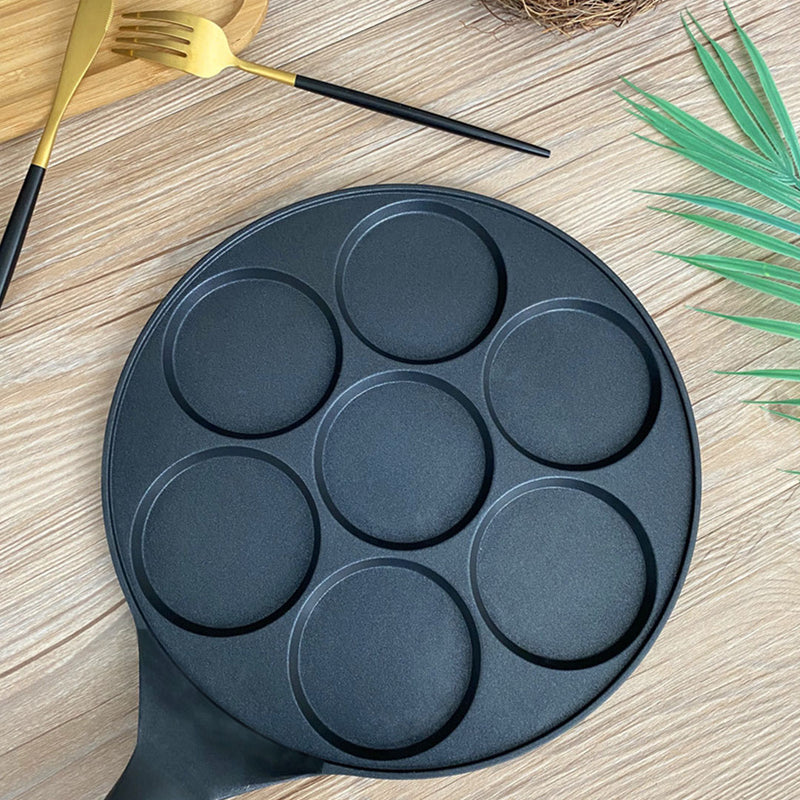 23cm Cast Iron Takoyaki Fry Pan Octopus Balls Maker 7 Hole Cavities Grill Mold