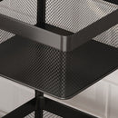 2 Tier Steel Square Rotating Kitchen Cart Multi-Functional Shelves Portable Storage Organizer with Wheels