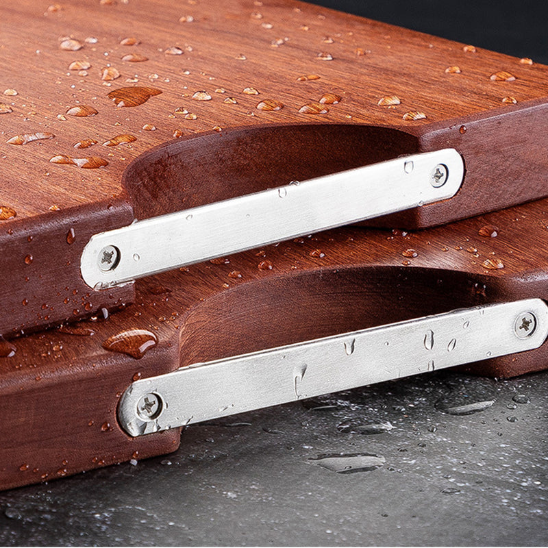 2X 50cm Rectangular Wooden Ebony Butcher Block Non-slip Chopping Food Serving Tray Charcuterie Board