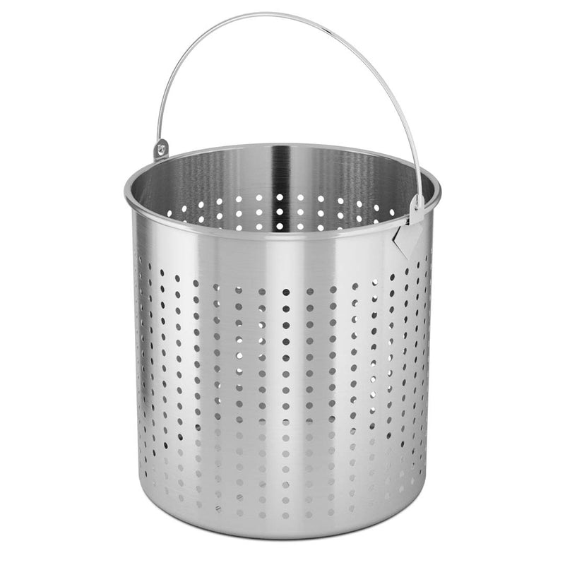 98L 18/10 Stainless Steel Stockpot with Perforated Stock pot Basket Pasta Strainer