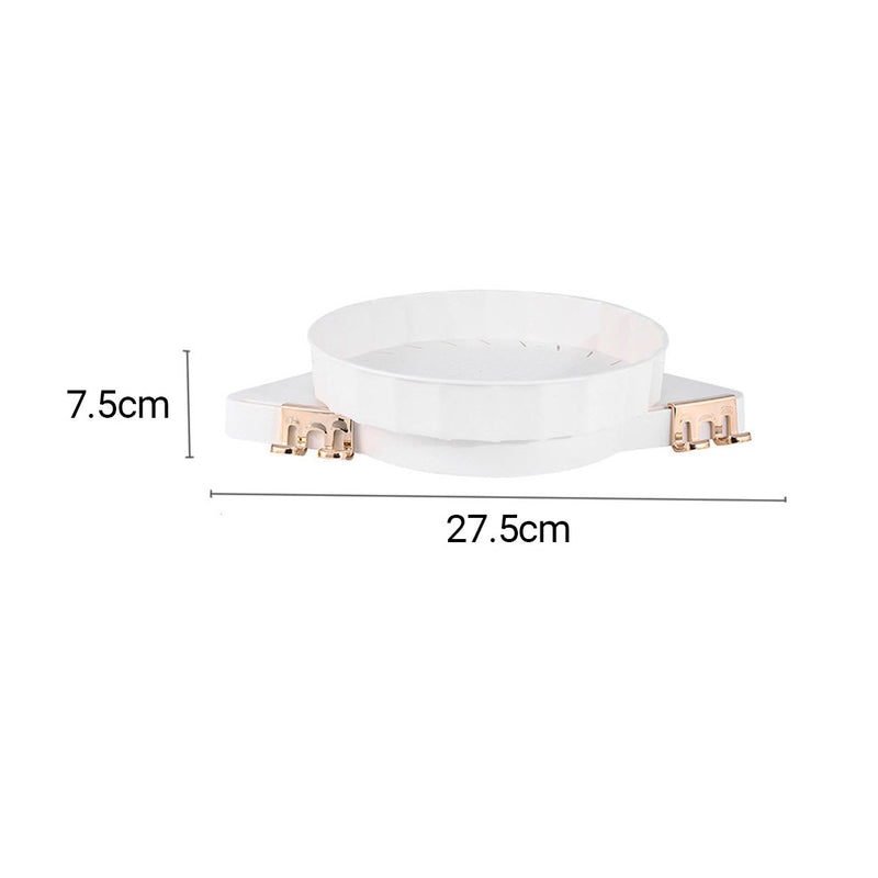 2X White 360 Degree Wall-Mounted Rotating Bathroom Organiser Corner Vanity Rack Toilet Adhesive Storage Shelf