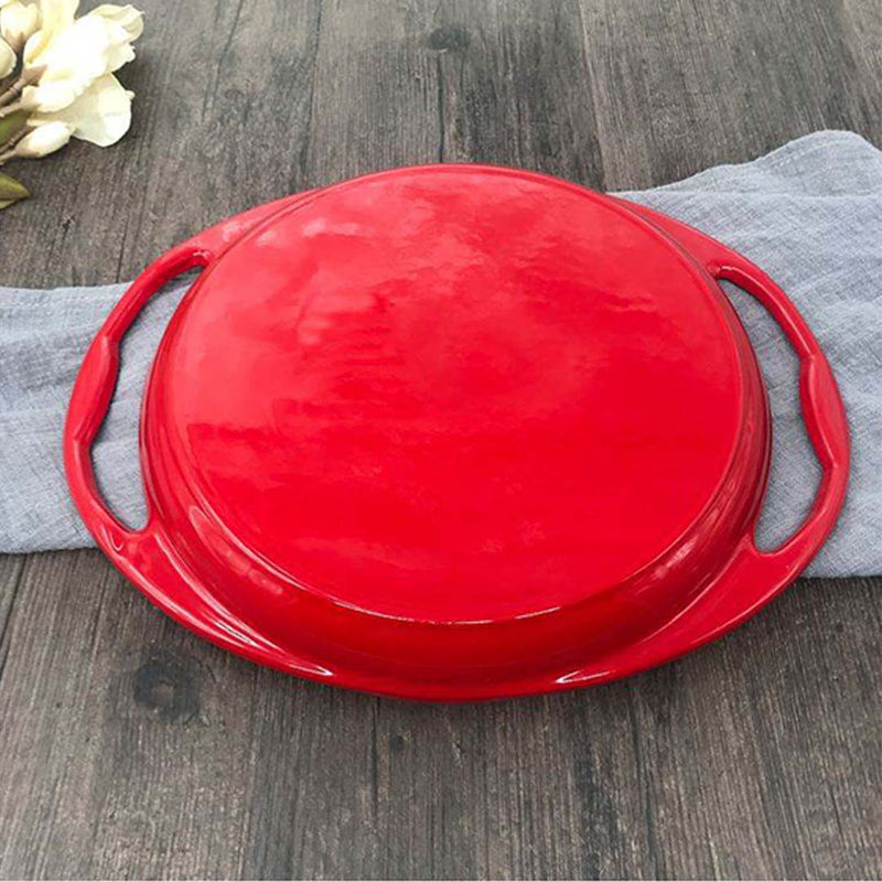 Enamel Porcelain 26cm Cast Iron Frying Pan Skillet Non-stick Coating Steak Sizzle Platter