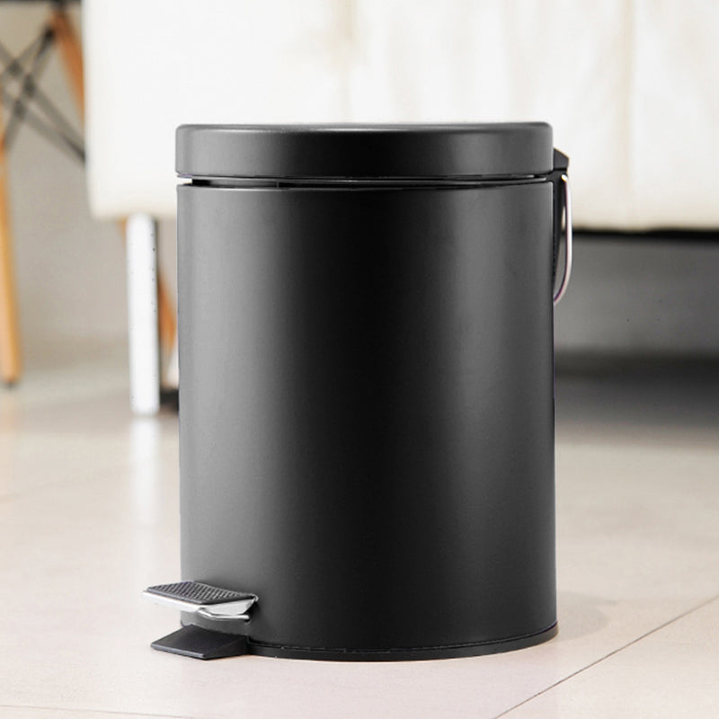 Foot Pedal Stainless Steel Rubbish Recycling Garbage Waste Trash Bin Round 12L Black