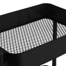 3 Tier Steel Black Foldable Kitchen Cart Multi-Functional Shelves Portable Storage Organizer with Wheels