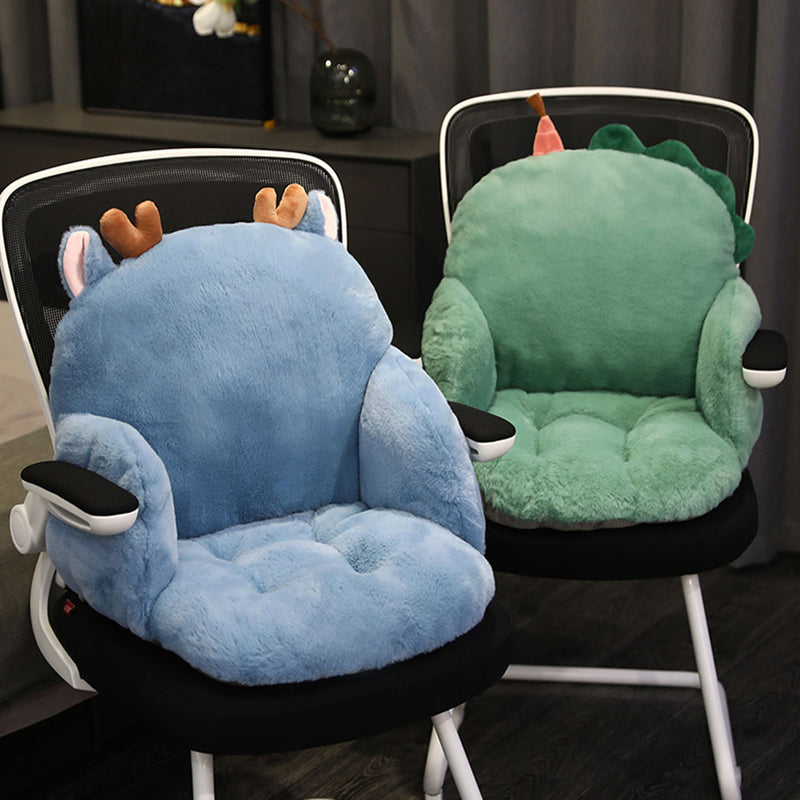 Green Dino Shape Cushion Soft Leaning Bedside Pad Sedentary Plushie Pillow Home Decor