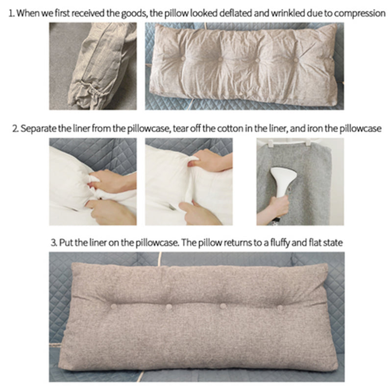 2X 180cm Silver Triangular Wedge Bed Pillow Headboard Backrest Bedside Tatami Cushion Home Decor