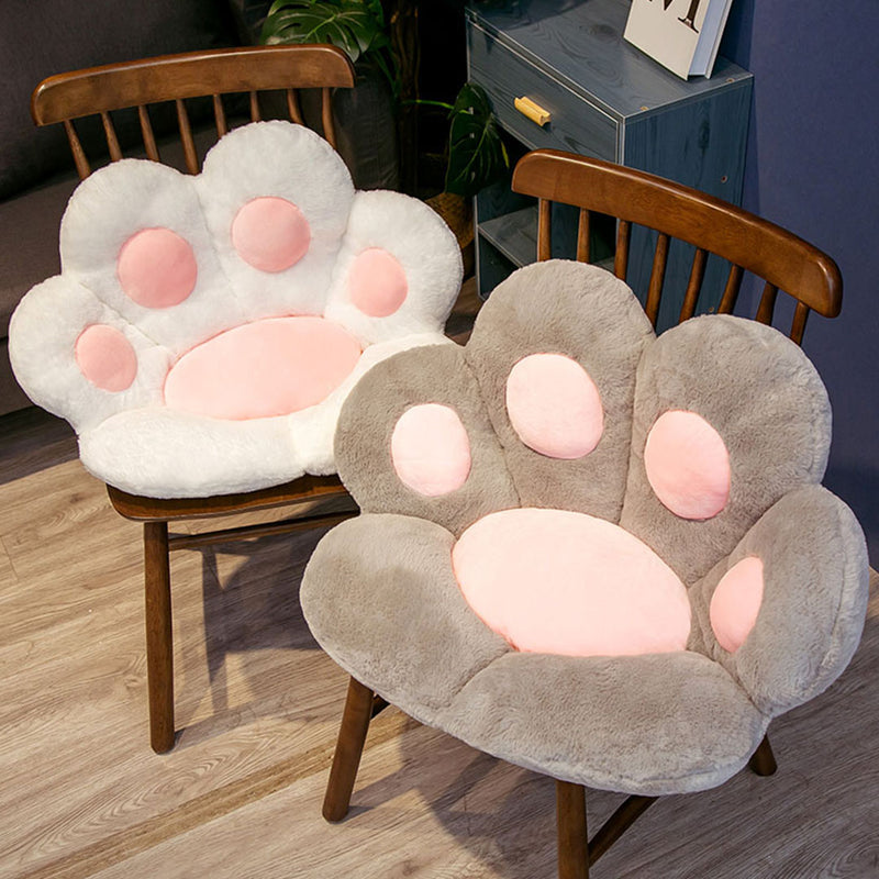 White Paw Shape Cushion Warm Lazy Sofa Decorative Pillow Backseat Plush Mat Home Decor