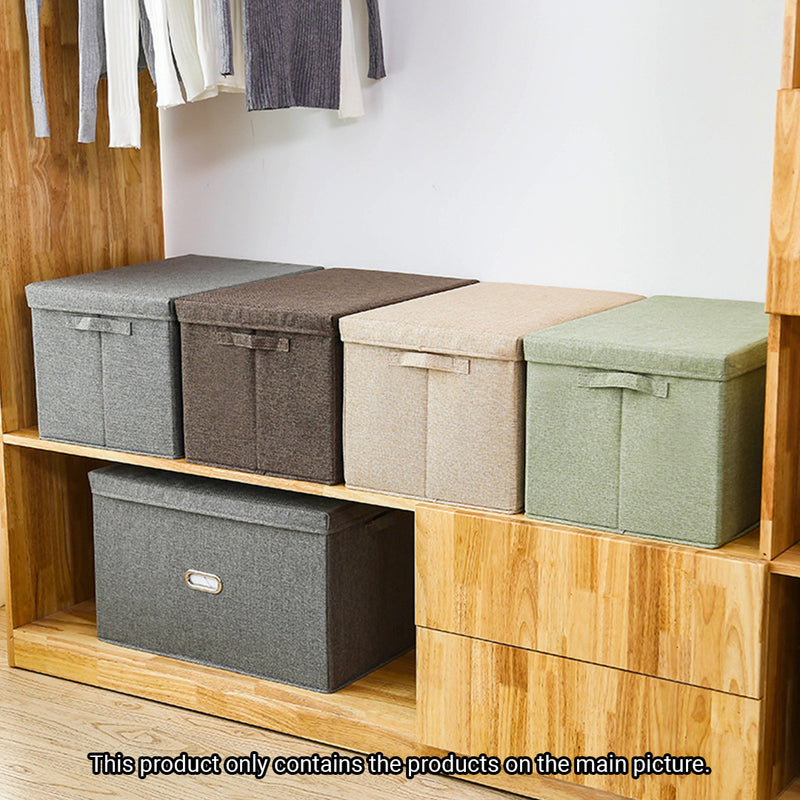 2X Coffee Super Large Foldable Canvas Storage Box Cube Clothes Basket Organiser Home Decorative Box