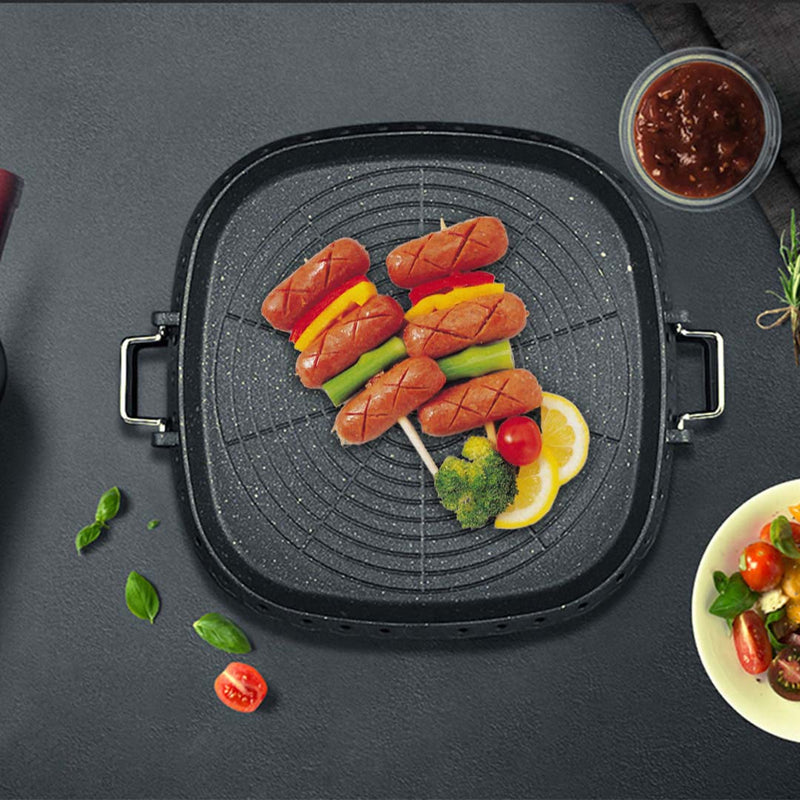 Portable Korean BBQ Butane Gas Stove Stone Grill Plate Non Stick Coated Square