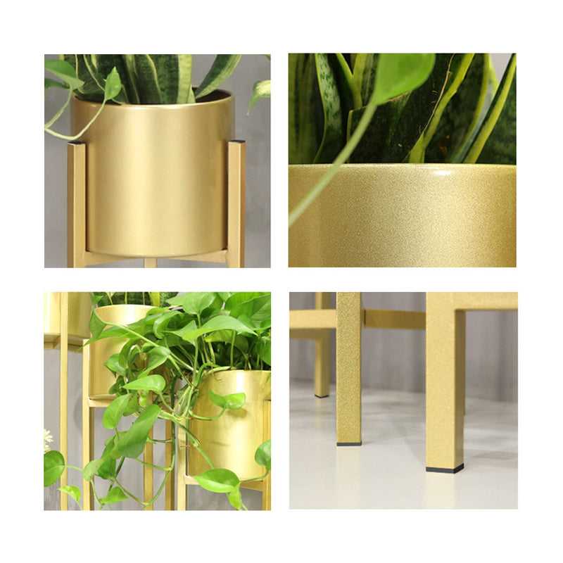 2X 75cm Gold Metal Plant Stand with Flower Pot Holder Corner Shelving Rack Indoor Display