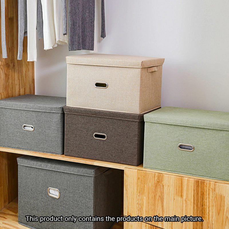 Beige Super Large Foldable Canvas Storage Box Cube Clothes Basket Organiser Home Decorative Box