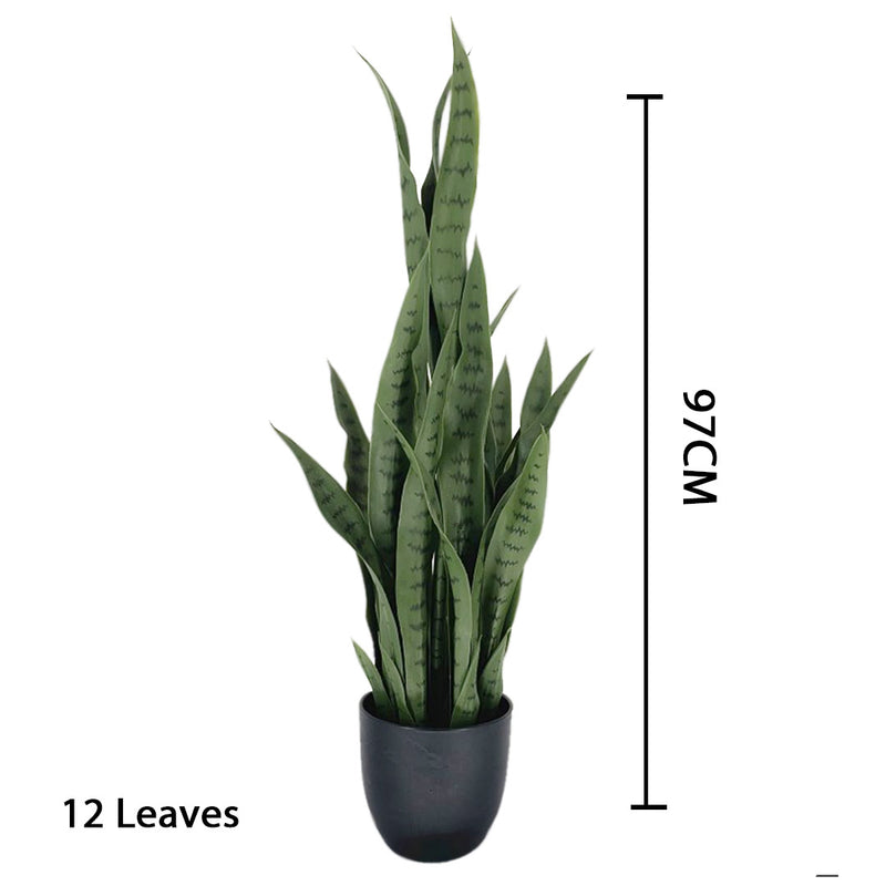 2X 97cm Artificial Indoor Snake Sansevieria Plant Fake Decoration Tree Flower Pot