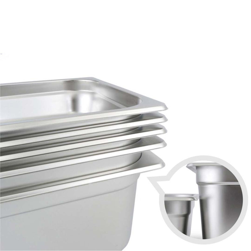 Gastronorm GN Pan Full Size 1/2 GN Pan 10cm Deep Stainless Steel Tray With Lid