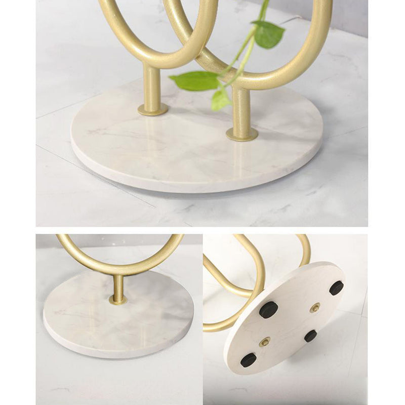 2X U Shaped Plant Stand Round Flower Pot Tray Living Room Balcony Display Gold Metal Decorative Shelf