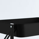 3 Tier Steel Black Foldable Kitchen Cart Multi-Functional Shelves Portable Storage Organizer with Wheels