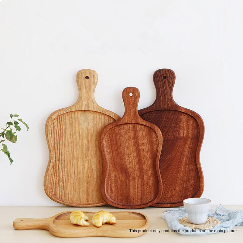 2X 40cm Brown Wooden Serving Tray Board Paddle with Handle Home Decor