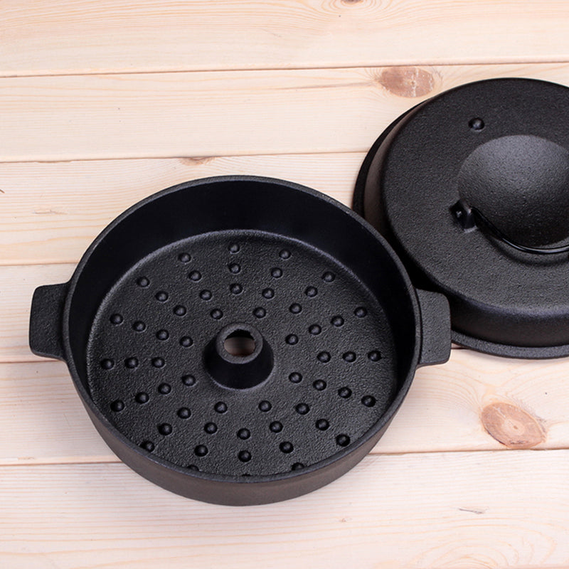 2X 28cm Cast Iron Dutch Oven Pre-Seasoned Camping Stew Pot with Lid