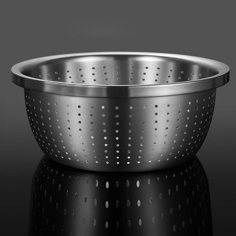 Stainless Steel Nesting Basin Colander Perforated Kitchen Sink Washing Bowl Metal Basket Strainer Set of 5