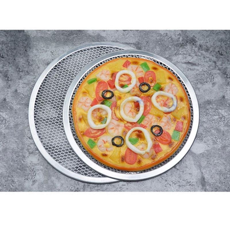 2X 10-inch Round Seamless Aluminium Nonstick Commercial Grade Pizza Screen Baking Pan