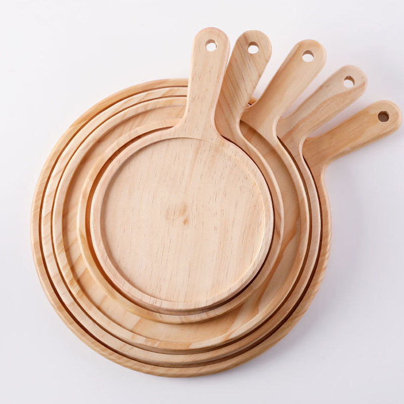 8 inch Round Premium Wooden Pine Food Serving Tray Charcuterie Board Paddle Home Decor
