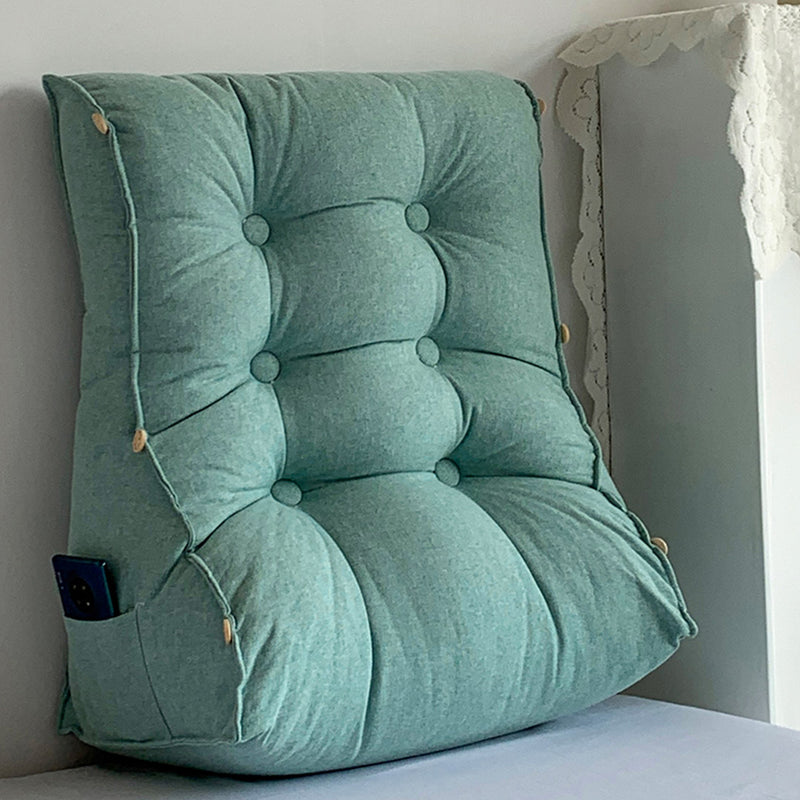 2X 45cm Green Triangular Wedge Lumbar Pillow Headboard Backrest Sofa Bed Cushion Home Decor