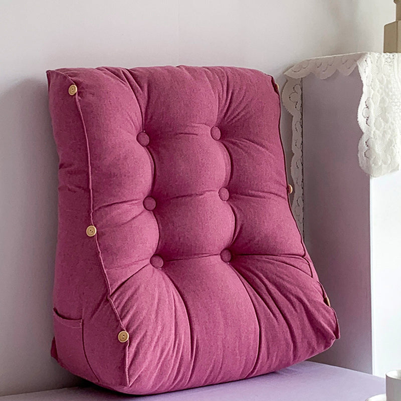 60cm Magenta Triangular Wedge Lumbar Pillow Headboard Backrest Sofa Bed Cushion Home Decor