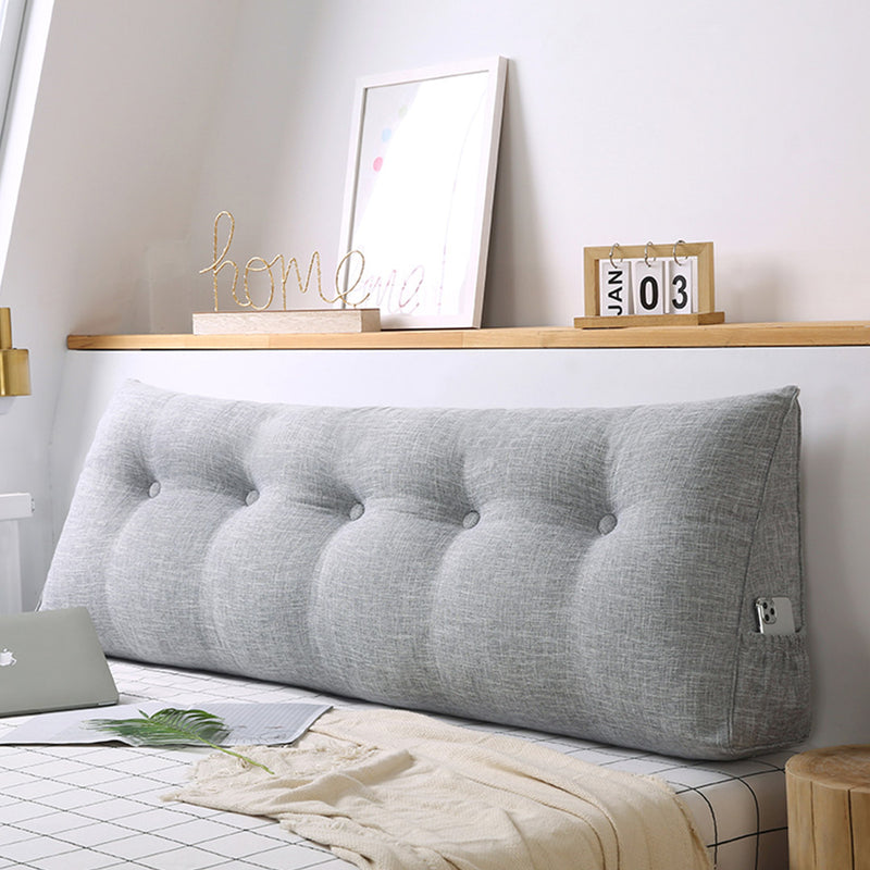2X 180cm Silver Triangular Wedge Bed Pillow Headboard Backrest Bedside Tatami Cushion Home Decor