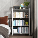 4 Tier Steel White Foldable Display Stand Multi-Functional Shelves Portable Storage Organizer with Wheels