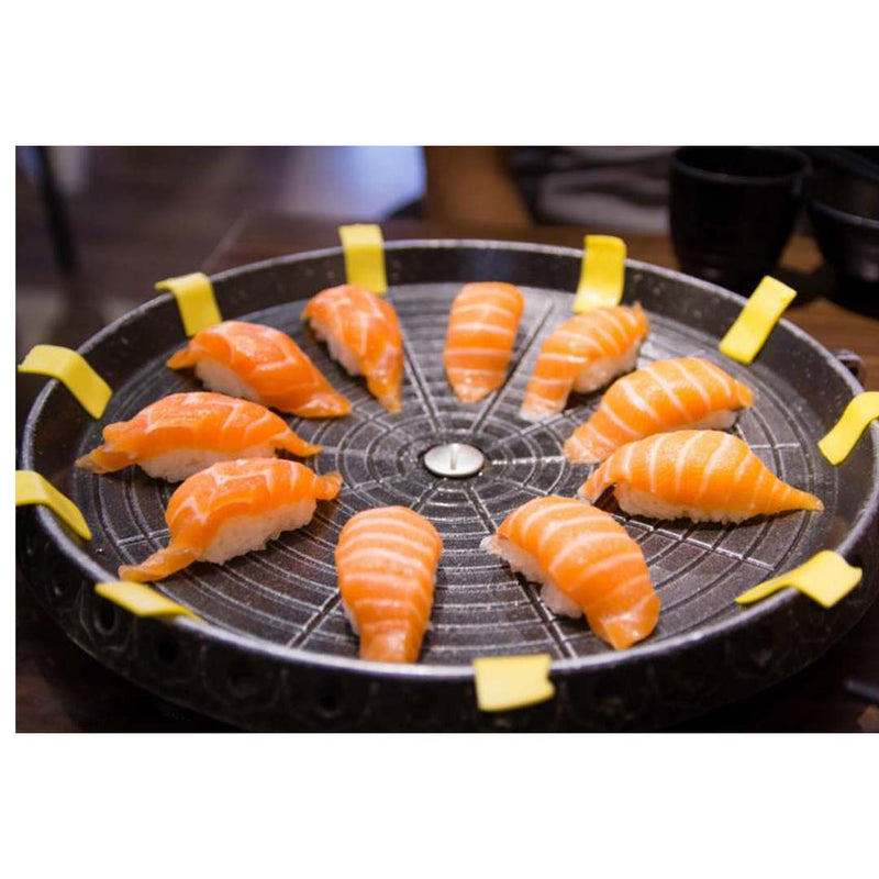 Portable Korean BBQ Butane Gas Stove Stone Grill Plate Non Stick Coated Round