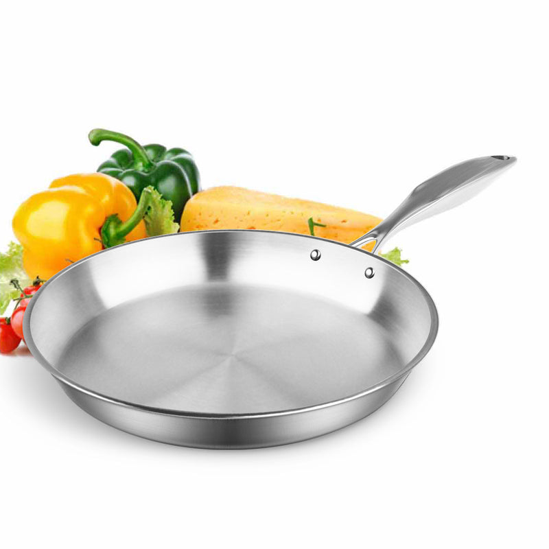 Stainless Steel Fry Pan 20cm 28cm Frying Pan Top Grade Induction Cooking