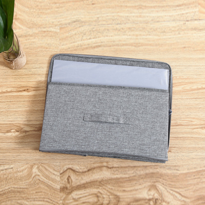 Grey Small Portable Double Zipper Storage Box Moisture Proof Clothes Basket Foldable Home Organiser