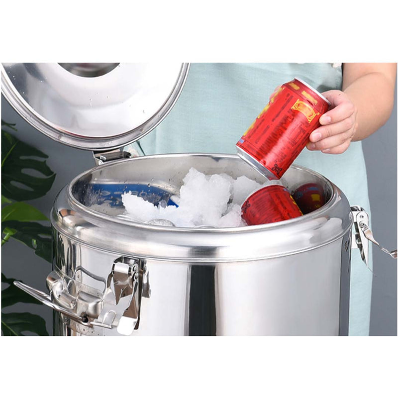 30L Stainless Steel Insulated Stock Pot Dispenser Hot & Cold Beverage Container With Tap