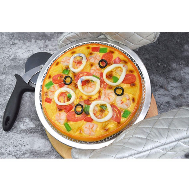 2X 12-inch Round Seamless Aluminium Nonstick Commercial Grade Pizza Screen Baking Pan