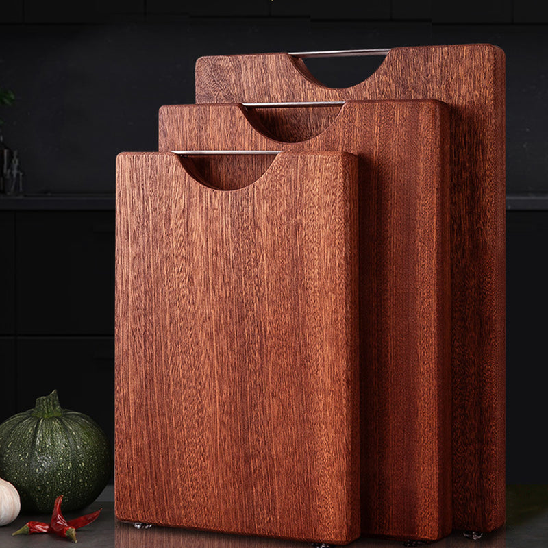 2X 48cm Rectangular Wooden Ebony Butcher Block Non-slip Chopping Food Serving Tray Charcuterie Board