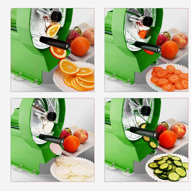 Commercial Manual Vegetable Fruit Slicer Kitchen Cutter Machine Green