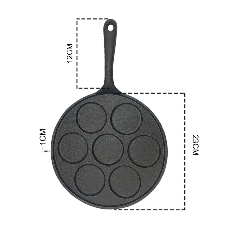 23cm Cast Iron Takoyaki Fry Pan Octopus Balls Maker 7 Hole Cavities Grill Mold