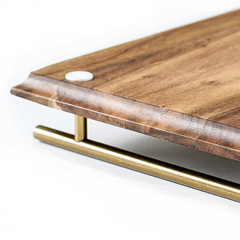 2X 30cm Brown Rectangle Wooden Acacia Food Serving Tray Charcuterie Board Centerpiece  Home Decor