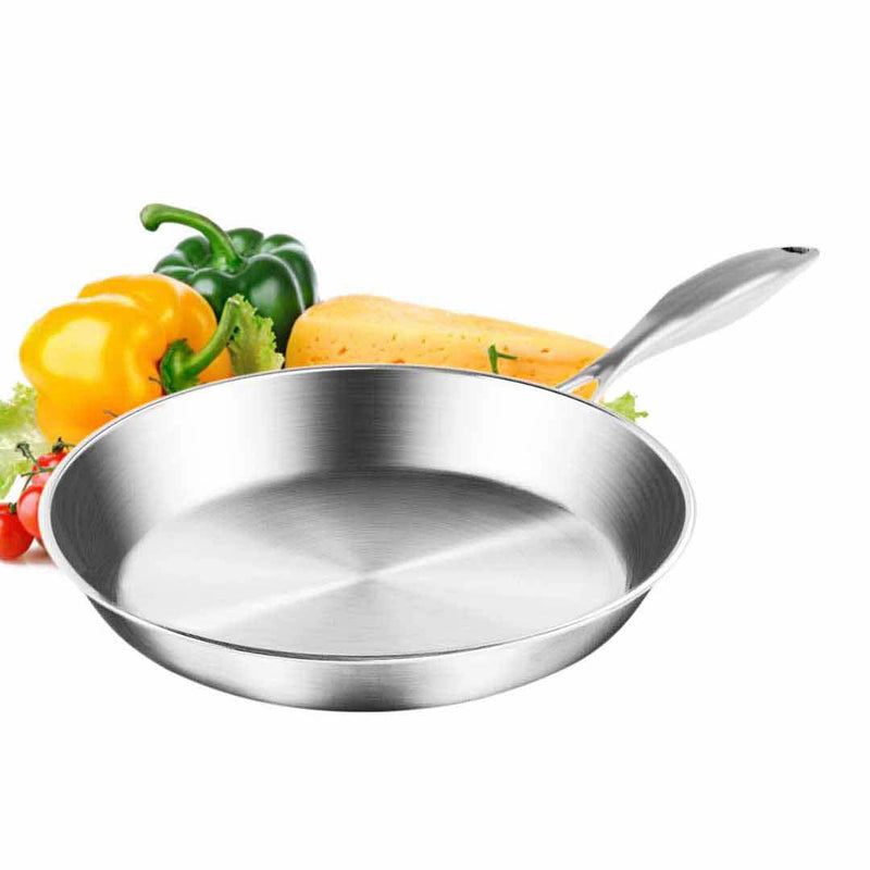 3X Stainless Steel Fry Pan Frying Pan Top Grade Induction Skillet Cooking FryPan