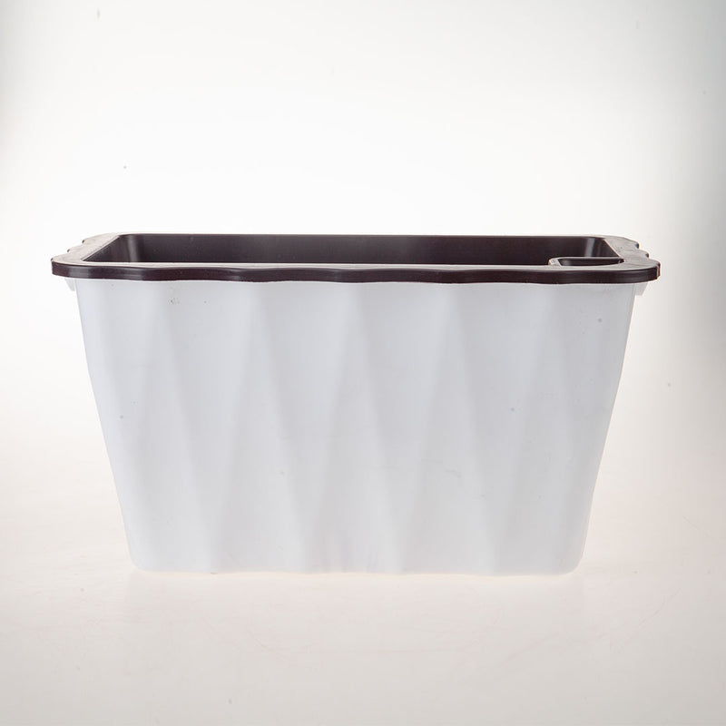 2X 35cm Small White Rectangular Flowerpot Vegetable Herb Flower Outdoor Plastic Box Garden Decor